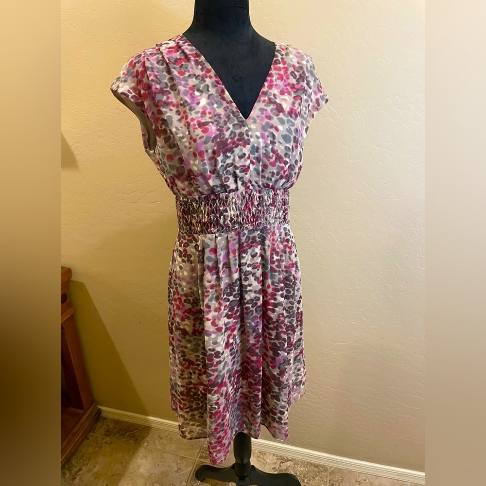 Banana Republic Pink and Purple Midi Dress